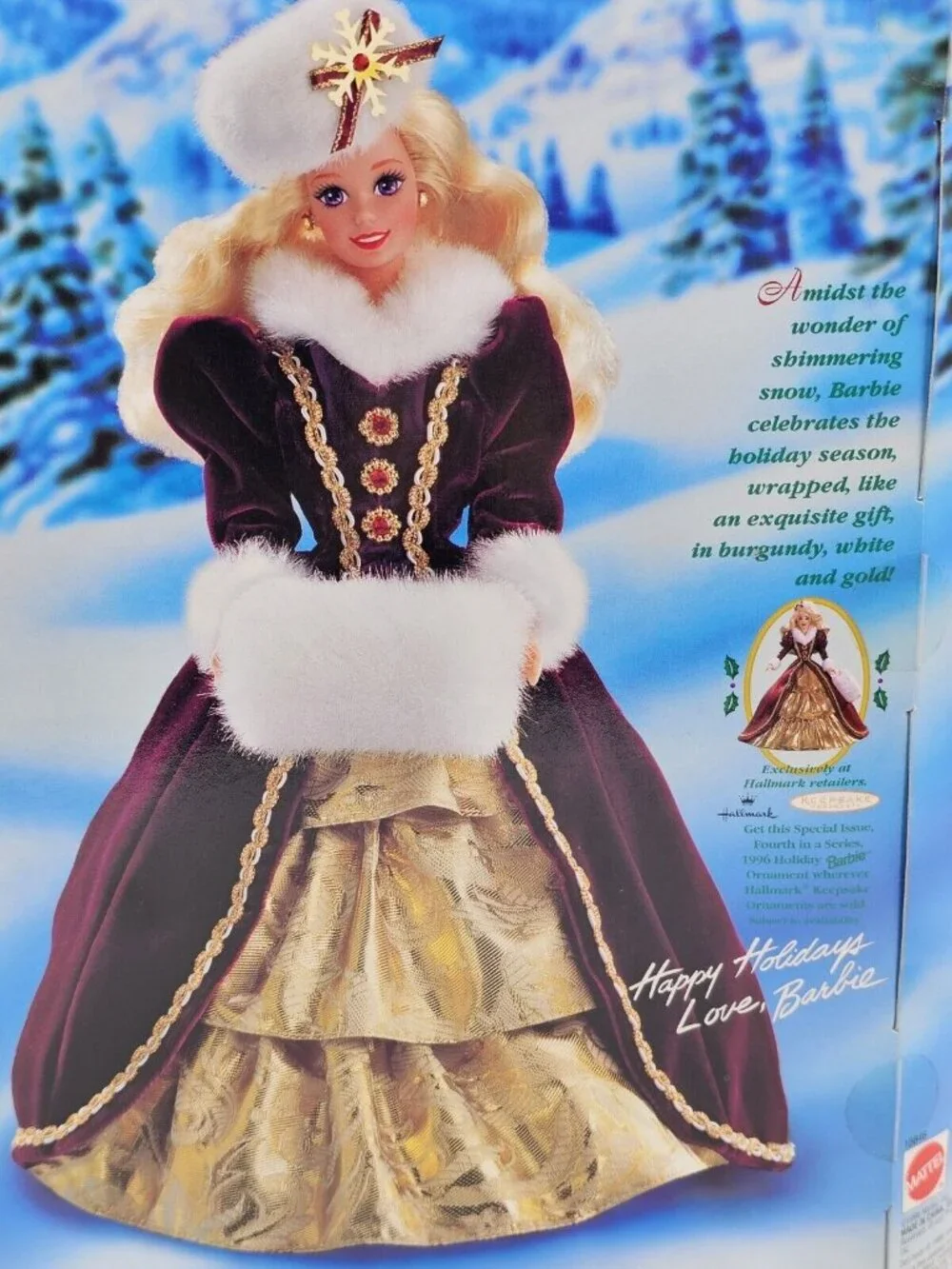 Barbie Holiday 1996 Christmas Happy Holidays Barbie Doll Mattel Special Edition